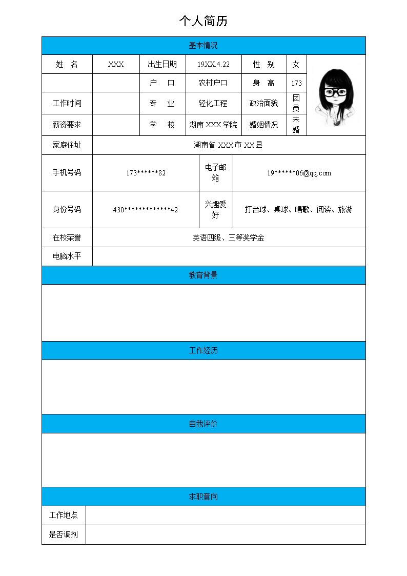 9982_轻化工程专业应届毕业生求职简历模板  - 化学化工简历模板